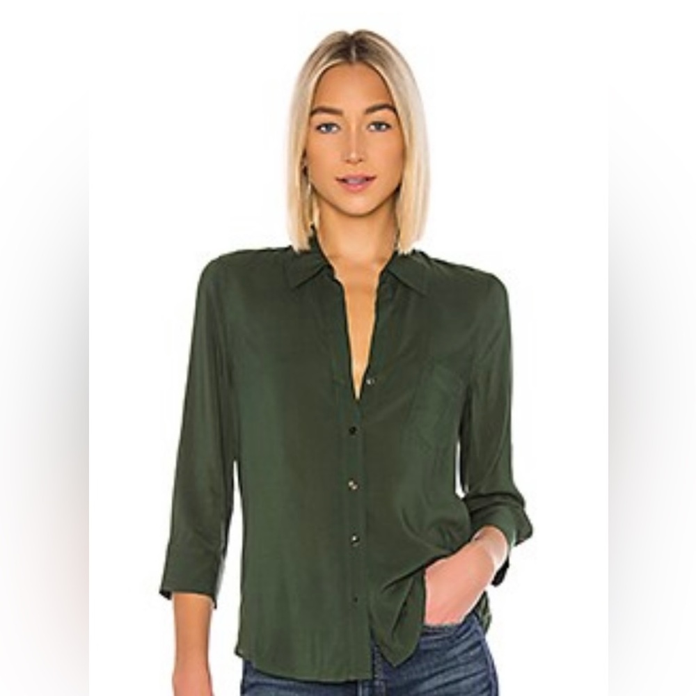 L’Agence 3/4 sleeve Ryan blouse size XS dark green